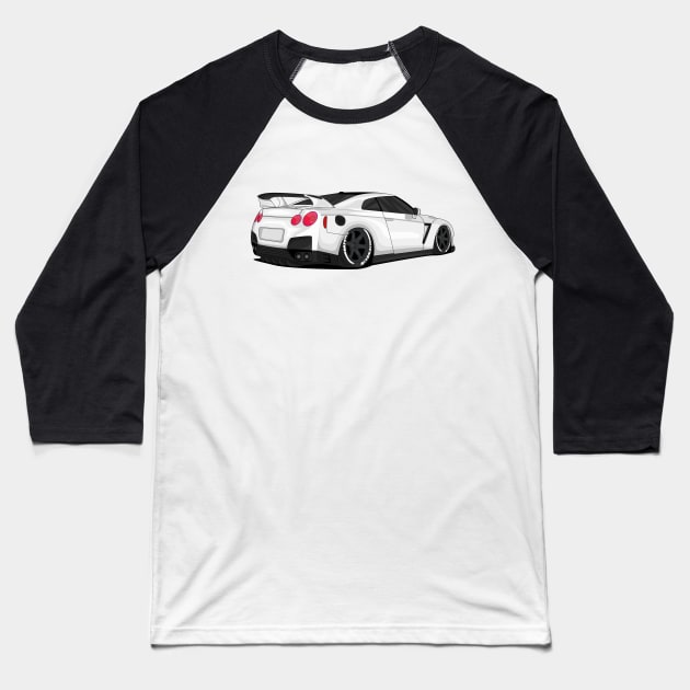 GTR WHITE Baseball T-Shirt by VENZ0LIC